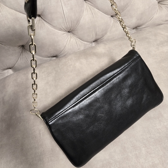Tory Burch Reva Bombe black leather clutch/shouder bag - Picture 2 of 13